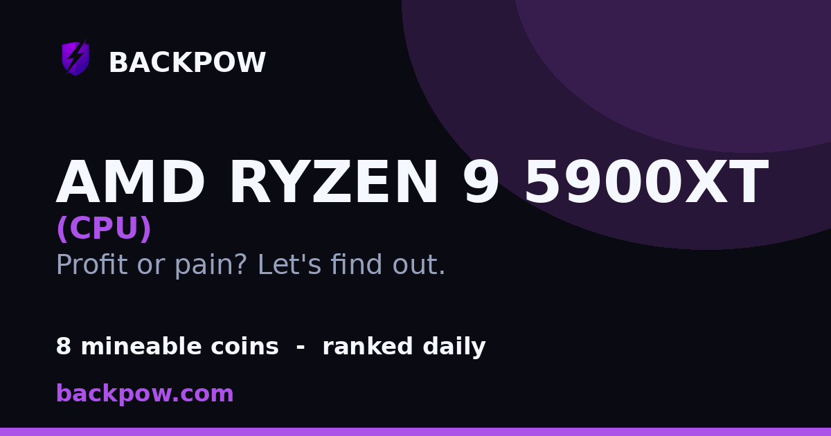 Power Dagger Drawing AMD Ryzen 9 5900XT Mining Profitability & Solo Odds