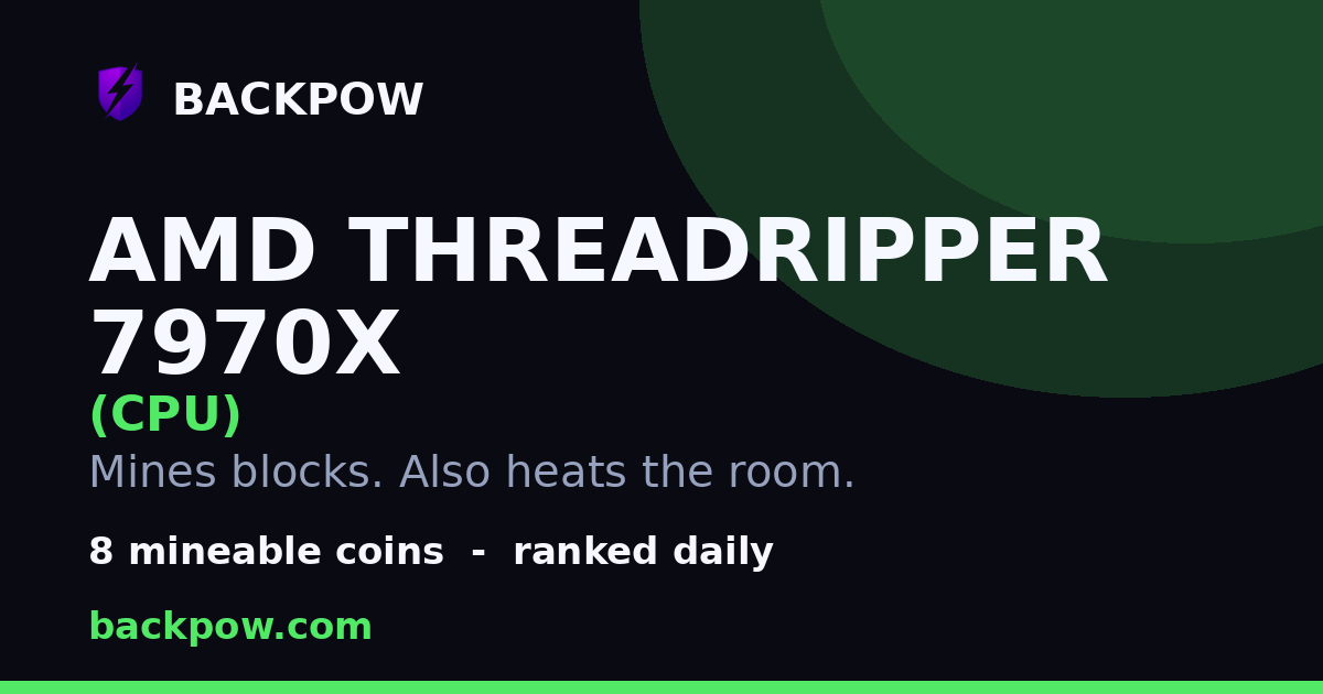 Power Dagger Drawing AMD Threadripper 7970X Mining Profitability & Solo Odds
