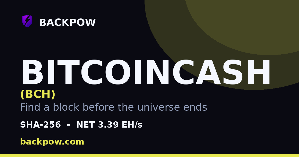 Block Charrt BitcoinCash (BCH) Mining Calculator & Solo Block Odds